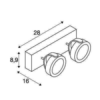 SLV Richtbare spotsKalu Led 2-lichts - 2x24w zwart - 1000129
