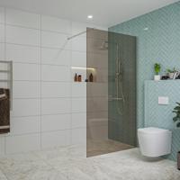 Fortifura Galeria inloopdouche - 110x200cm - rookglas - wandarm - Geborsteld RVS PVD (RVS) SW915252/SW797908 - thumbnail