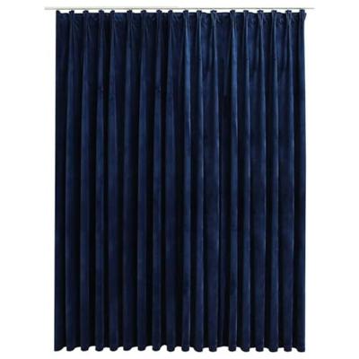 VidaXL Gordijn verduisterend met haken 290x245 cm fluweel blauw VidaXL Gordijn verduisterend met haken 290x245 cm fluweel blauw