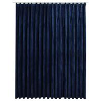 VidaXL Gordijn verduisterend met haken 290x245 cm fluweel blauw - thumbnail