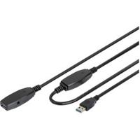 Digitus DA-73106 USB-kabel USB 3.2 Gen1 USB-A stekker, USB-A bus 15.00 m Zwart Afgeschermd, Afgeschermd (dubbel) - thumbnail
