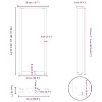 Bartafelpoten 2 st U-vormig 50x(110-111) cm staal wit - thumbnail