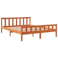 Bedframe zonder matras massief grenenhout wasbruin 150x200 cm - thumbnail
