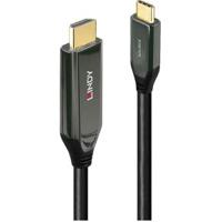 LINDY 43369 HDMI-kabel USB-C Adapterkabel USB-C stekker, HDMI-A-stekker 3.00 m Zwart 8K UHD - thumbnail