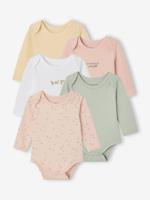 Body's met lange mouwen voor baby's met bloemenprint saliegroen - thumbnail