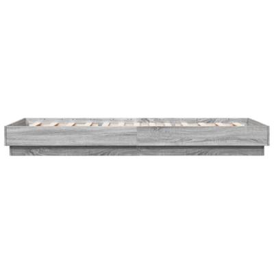 Bedframe met LED-verlichting grijs sonoma eikenkleur 100x200 cm Bedframe met LED-verlichting grijs sonoma eikenkleur 100x200 cm