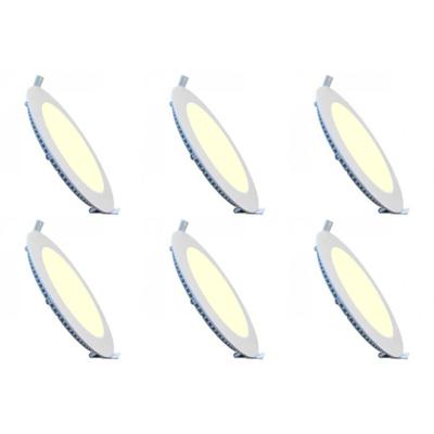 LED Downlight Slim 6 Pack - Inbouw Rond 3W - Dimbaar - Warm Wit 2700K - Mat Wit Aluminium - Ø83mm