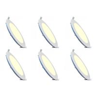 LED Downlight Slim 6 Pack - Inbouw Rond 3W - Dimbaar - Warm Wit 2700K - Mat Wit Aluminium - Ø83mm - thumbnail