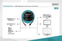 Digitus AK-330105-150-S HDMI-kabel HDMI Aansluitkabel HDMI-A-stekker, HDMI-A-stekker 15.00 m Zwart Vergulde steekcontacten - thumbnail