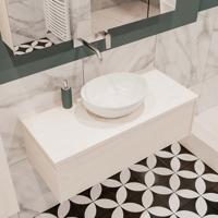 Mondiaz Lush Barco badmeubel underlayment 100 cm 1 lade mdf 1 waskom midden zonder kraangat - thumbnail