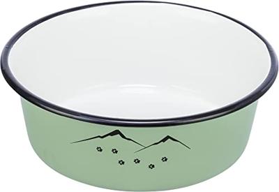 TRIXIE VOERBAK DRINKBAK EMAILLE / RVS GROEN 17X17 CM 900ML TRIXIE VOERBAK DRINKBAK EMAILLE / RVS GROEN 17X17 CM 900ML