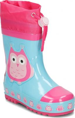 Playshoes regenlaarzen Uil Roze Turquoise-26-27