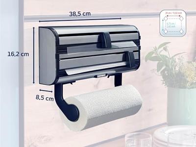 Houder voor keukenpapier Leifheit 25793 Zwart Aluminium Plastic