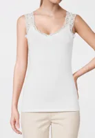 Hemdje met kant - Lace Top - Barbera - Viscose kanten onderhemd - Singlet met brede bandjes - Zwart - Huidskleur - Wit - Lingerie top - thumbnail