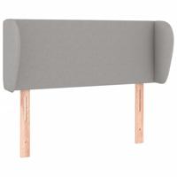 Hoofdbord met randen 147x23x78/88 cm stof lichtgrijs - thumbnail