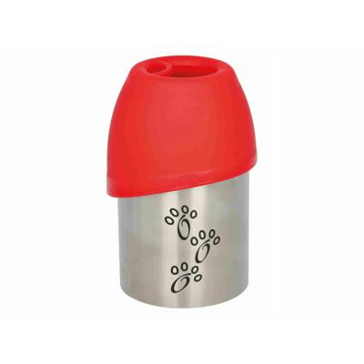 TRIXIE DRINKFLES RVS MET PLASTIC DRINKBAKJE ASSORTI 300 ML