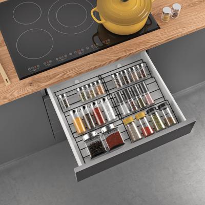 Metaltex verschuifbaar kruidenrek 26-51 cm zwart/metaal