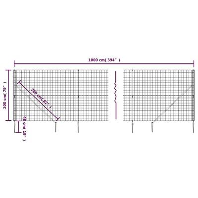 Draadgaashek met grondankers 2x10 m groen Draadgaashek met grondankers 2x10 m groen