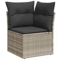 6-delige Loungeset met kussens poly rattan lichtgrijs - thumbnail