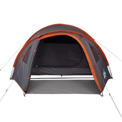Tent 4-persoons 300x250x132 cm 185T taft grijs en oranje