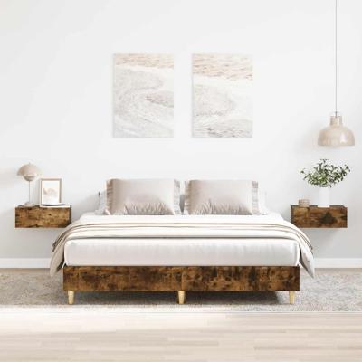 Bedframe zonder matras 150x200 cm spaanplaat gerookt eiken