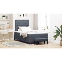 Boxspring Bed met Matras & Bank Donkergrijs 120x190 cm Fluweel - thumbnail