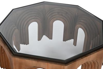 Hoofdtafel Home ESPRIT Kristal Sparrenhout 99 x 99 x 46 cm