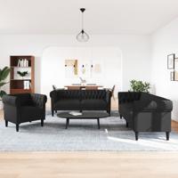 2-delige Loungeset stof zwart - thumbnail
