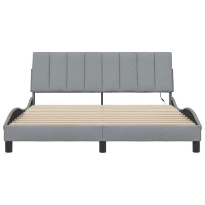 Bedframe zonder matras "Hanko" stof lichtgrijs 160x200 cm