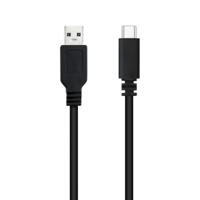 NANOCABLE 10.01.2102 3A USB 2.0 naar USB-C, hoofdgebruik, mobiele telefoons, tablets, laptops enz. tot 3 ampère oplaadkabel, type C/M-A/M, stekker op stekker, zwart, 2 m - thumbnail