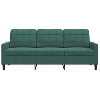 Driezitsbank 180 cm fluweel donkergroen - thumbnail