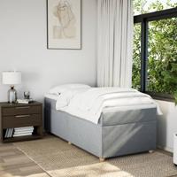Boxspring met matras stof lichtgrijs 120x190 cm - thumbnail