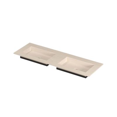 INK Post Wastafel keramische slab envelop bak dubbel zonder kraangaten 140x45x1 Travertin matt INK Post Wastafel keramische slab envelop bak dubbel zonder kraangaten 140x45x1 Travertin matt