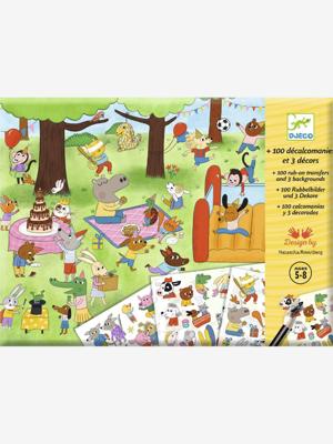 Decalcomanie Het is feest DJECO groen