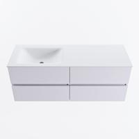 MONDIAZ VICA 130cm badmeubel onderkast Cale 4 lades. Wastafel CLOUD links 1 kraangat, kleur Talc. - thumbnail