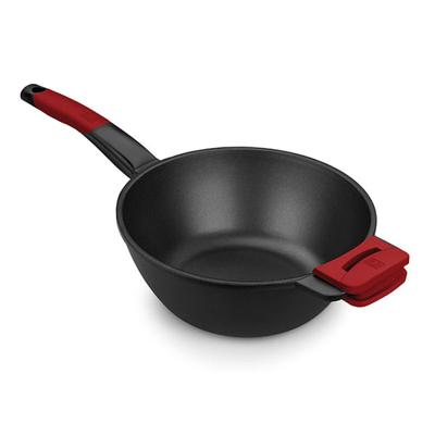 Wokpan BRA A412028 Rood/Zwart Ø 28 cm Roestvrij staal (1 Stuks) (Ø 28 cm) - thumbnail