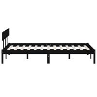 Bedframe massief grenenhout zwart 150x200 cm UK King - thumbnail