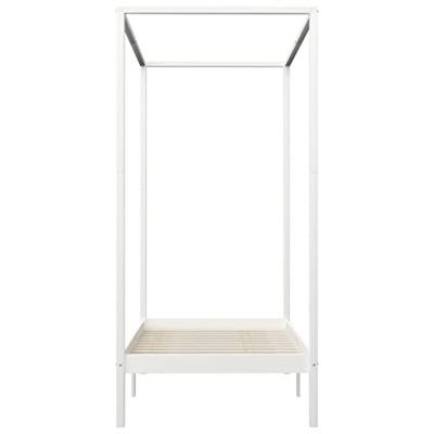 Hemelbedframe massief grenenhout wit 90x200 cm
