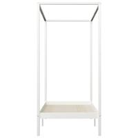 Hemelbedframe massief grenenhout wit 90x200 cm - thumbnail