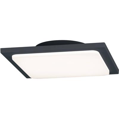 LED Plafondlamp - Badkamerlamp - Trion Tovery - Opbouw Vierkant 18W - Waterdicht IP54 - Warm Wit 3000K - Mat Antraciet - Aluminium