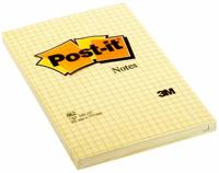 Memoblok post-it 662 102x152mm ruit geel | 6 stuks - thumbnail