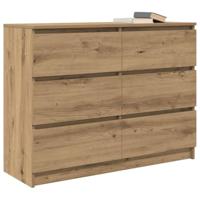 Dressoir 100x35x76 cm spaanplaat ambachtelijk eikenkleurig - thumbnail