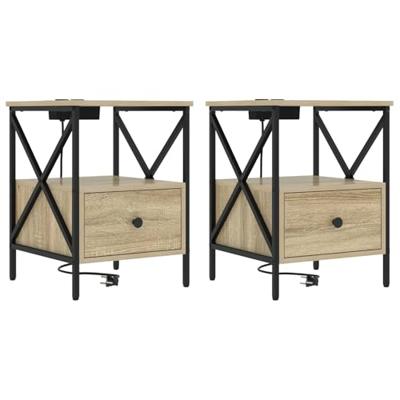 Nachtkastje 2 pcs Sonoma eiken 41,5 x 40,5 x 55 cm Bewerkt hout Nachtkastje 2 pcs Sonoma eiken 41,5 x 40,5 x 55 cm Bewerkt hout