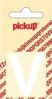 Plakletter Helvetica 40 mm Sticker witte letter v Pickup - Pickup - thumbnail