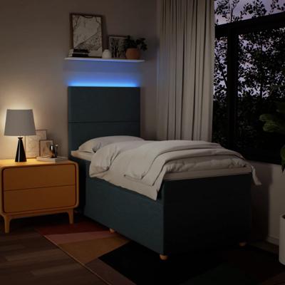 Boxspring met matras stof blauw 100x200 cm - thumbnail