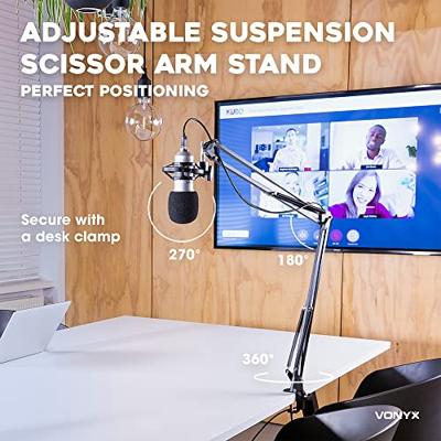 Vonyx CMS300S studio USB-microfoon & tafelarm titanium - thumbnail