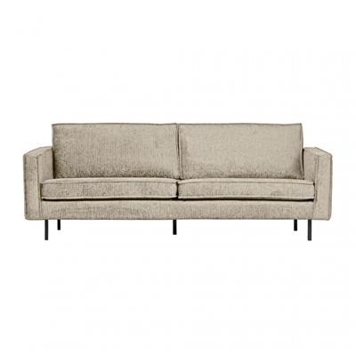 WOOOD 2,5-zits Bank 'Rodeo' Structure Velvet, kleur Wheatfield