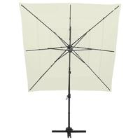 Parasol 4-laags met aluminium paal 250x250 cm zandkleurig - thumbnail