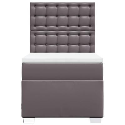 Boxspring met matras kunstleer grijs 90x200 cm - thumbnail