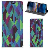 Sony Xperia 10 Stand Case Abstract Green Blue - thumbnail